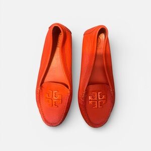 Tory Burch Orange Leather Loafers